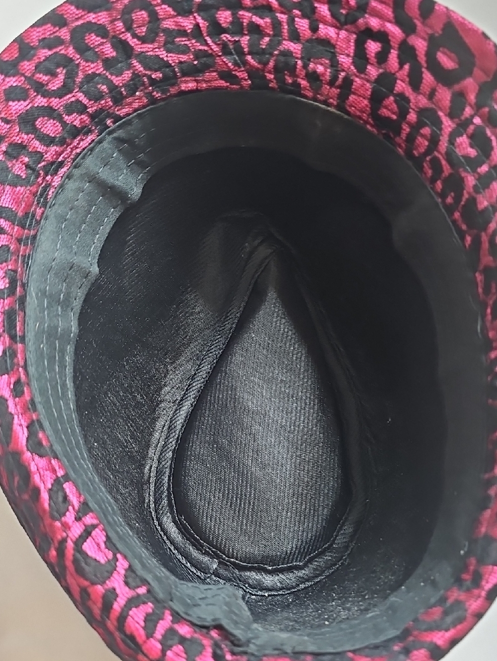 Stylish Fun Accent Pink and Black Leopard Print Hat - Picture 4 of 4
